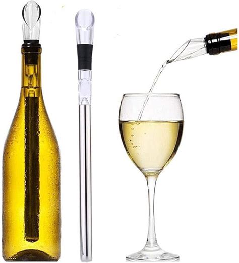 Stainless Steel Wine Chilling Rod with Aerator and Decanter 